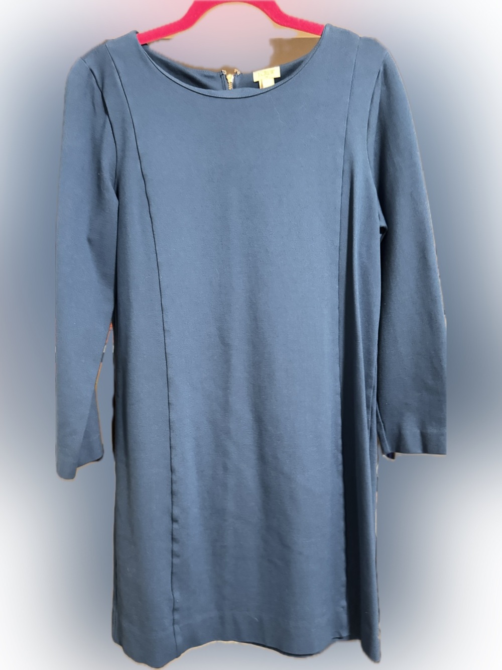 J.Crew Blue Shift Dress Size Large | 3/4 Sleeve Career Office Dress